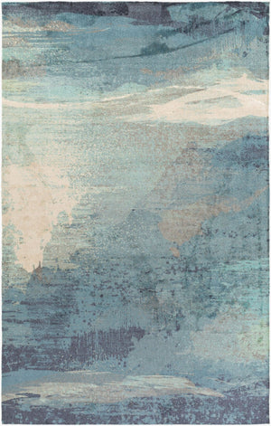 Livabliss Felicity Geometric Mid-century Modern Machine Woven Polyester Accent Rug for Entryways Blue, Light Blu 6'7" x 9' FCT8000-679