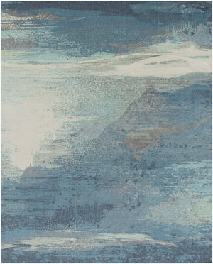 Livabliss Felicity Geometric Mid-century Modern Machine Woven Polyester Accent Rug for Entryways Blue, Light Blu 8' x 10' FCT8000-810
