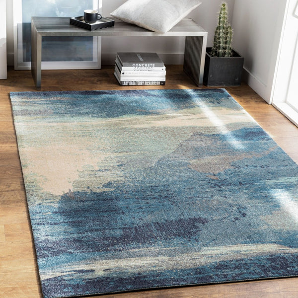 Livabliss Felicity Geometric Mid-century Modern Machine Woven Polyester Accent Rug for Entryways Blue, Light Blu 2' x 3' FCT8000-23