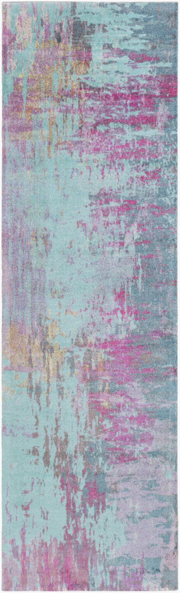 Livabliss Felicity Geometric Mid-century Modern Polyester Area Rug for Entryways and Small Spaces Lavender, Deep 2'6" x 8' FCT8003-268