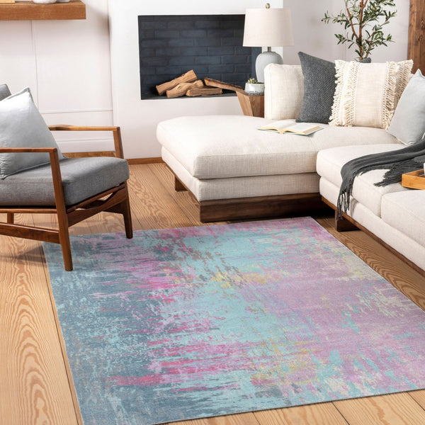 Livabliss Felicity Geometric Mid-century Modern Polyester Area Rug for Entryways and Small Spaces Lavender, Deep 8' x 10' FCT8003-810