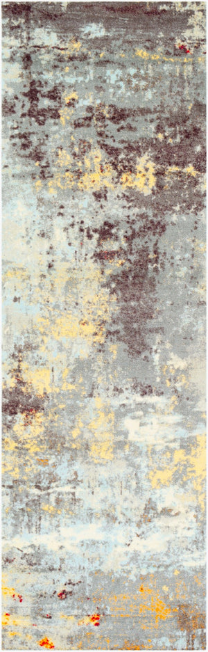 Livabliss Felicity Geometric Runner Rug Mid-century Modern Polyester Hallway and Entryway Accent Charcoal, Slate 2'6" x 8' FCT8008-268