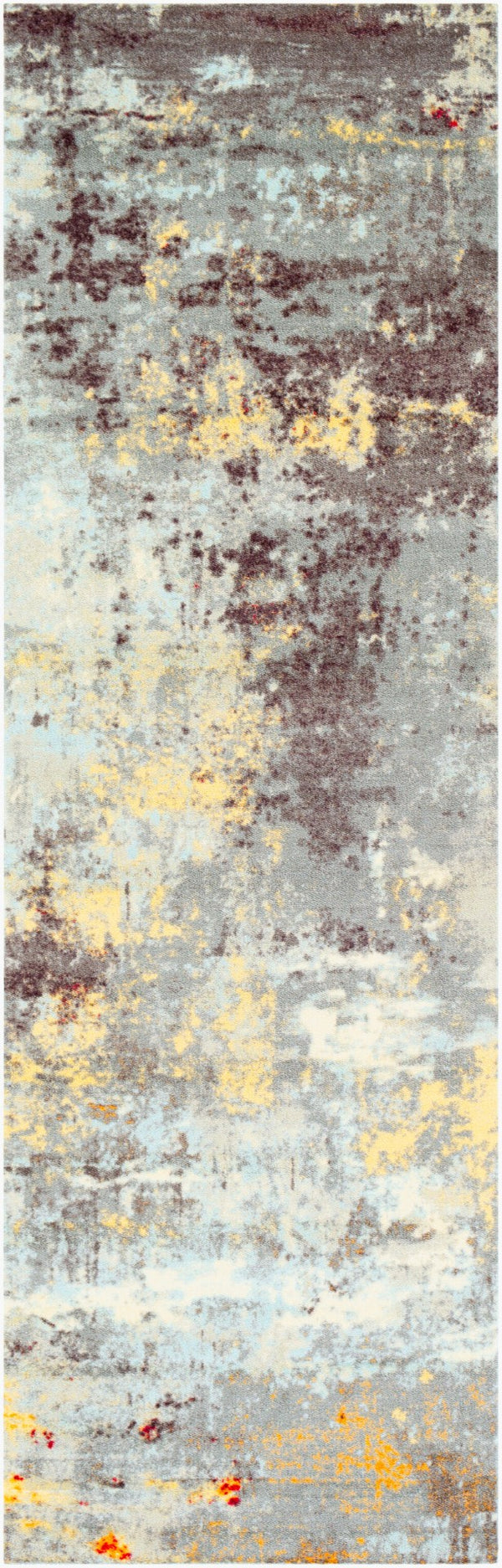 Livabliss Felicity Geometric Runner Rug Mid-century Modern Polyester Hallway and Entryway Accent Charcoal, Slate 2'6" x 8' FCT8008-268