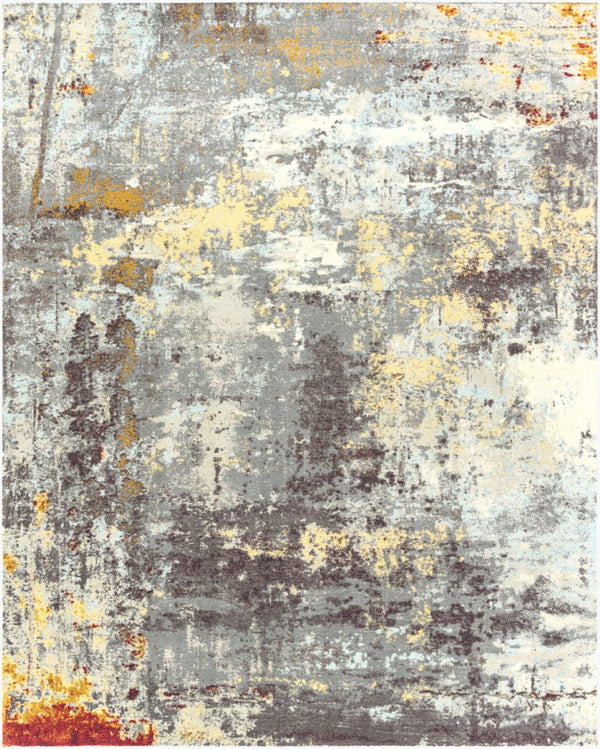 Livabliss Felicity Geometric Runner Rug Mid-century Modern Polyester Hallway and Entryway Accent Charcoal, Slate 8' x 10' FCT8008-810