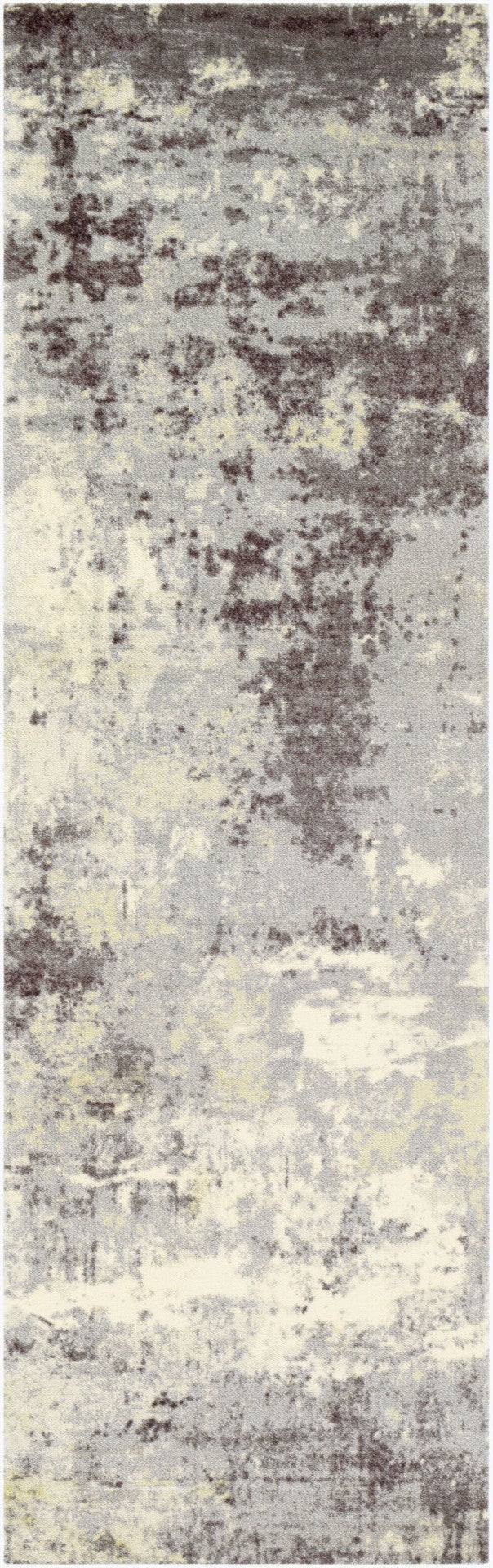 Livabliss Felicity Mid-century Machine Woven Polyester Area Rug for Entryways and Small Spaces Slate, Charcoal 2'6" x 8' FCT8009-268
