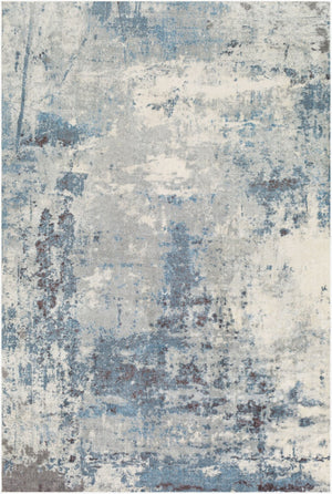 Livabliss Felicity Machine Woven Polyester Runner Mid-century Modern Hallway Entryway Area Rug Blue, Black 5' x 7'6" FCT8010-576