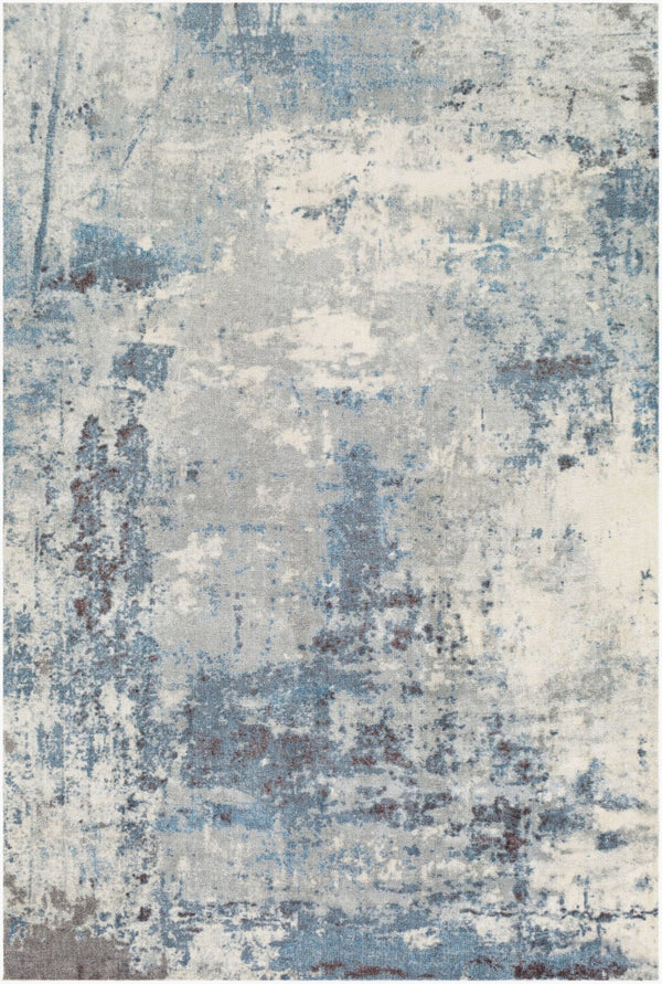 Livabliss Felicity Machine Woven Polyester Runner Mid-century Modern Hallway Entryway Area Rug Blue, Black 5' x 7'6" FCT8010-576
