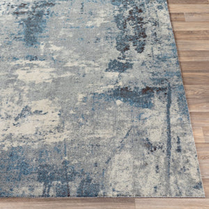 Livabliss Felicity Machine Woven Polyester Runner Mid-century Modern Hallway Entryway Area Rug Blue, Black 5' x 7'6" FCT8010-576