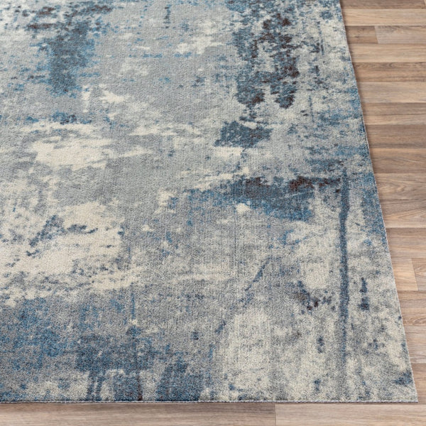 Livabliss Felicity Machine Woven Polyester Runner Mid-century Modern Hallway Entryway Area Rug Blue, Black 5' x 7'6" FCT8010-576