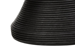 English Elm Accent Round Table Ribbed Sculptural Matte Black Magnesium Oxide Indoor Outdoor Use B2710P461674