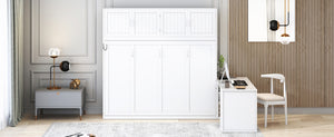 English Elm Queen Murphy Bed With Desk & Storage Shelves - Versatile, Space-Saving Solution For Modern Homes N820S10034K-GIGA