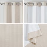 Madison Park Galen Casual Basketweave Room Darkening Curtain Panel Pair MP40-7922 Ivory