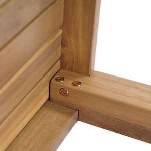 English Elm Christopher Knight Home® - Outdoor Acacia Wood Bar Table with Slatted Top and Tapered Legs, Weather-Resistant Hardwood Design Light Brown 43 L x 35.5 W x 7 H N776P285371L