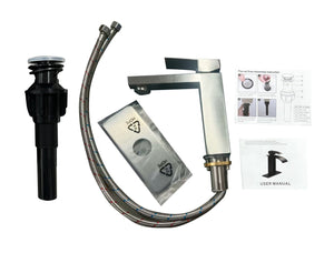 English Elm Single Handle Bathroom Faucet - Brushed Nickel Lavatory Faucet, Durable Stainless Steel Design T3177P388142-GIGA