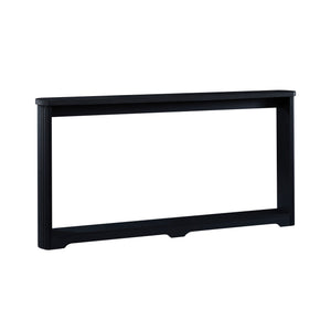 English Elm 70.1"corrugated textured storage table for entryway or behind sofa, waterproof 1.18" top, durable design Black W1162P339114