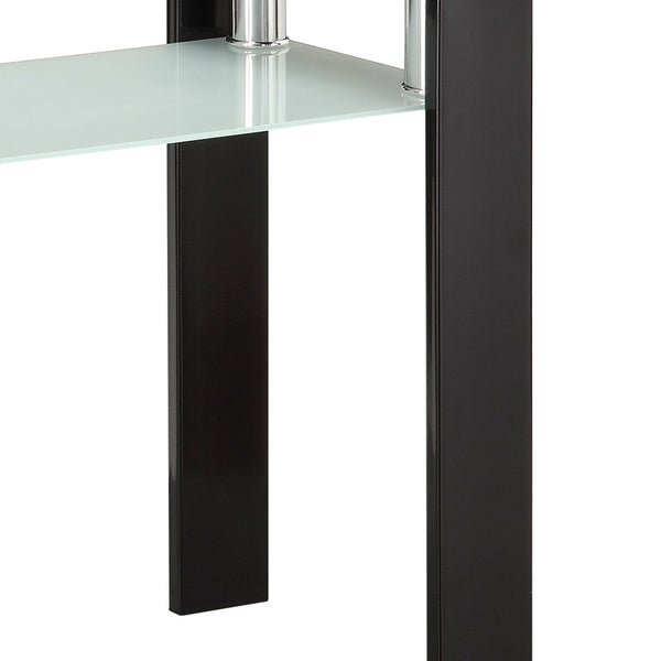English Elm Randall Black Glass Top Sofa Table with 1 Shelf — Minimalist Metal Frame, Durable Modern Accent B062S00672