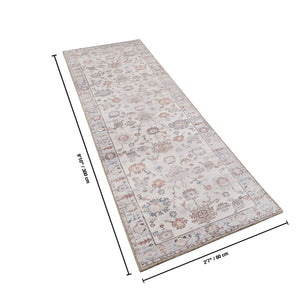 English Elm Oxford Traditional Runner Rug Polyester Low Pile Hallway Entryway Accent in Multi B186P428906