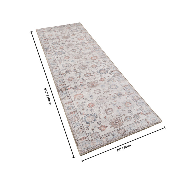 English Elm Oxford Traditional Runner Rug Polyester Low Pile Hallway Entryway Accent in Multi B186P428906
