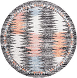 Unique Loom Aramis Landon Machine Made Tribal Rug Multi, Black/Ivory/Light Blue/Terracotta/Orange 7' 1" x 7' 1"