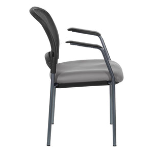 OSP Home Furnishings Progrid Mesh Back Stackable Chair with Titanium Frame for Conference Rooms Stratus 86710R-R103