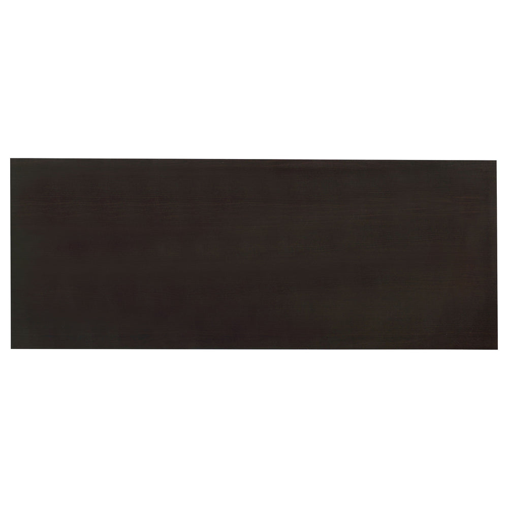 English Elm 1pc Contemporary Sleek Desk 47.25" Compact Home Office Table with Reversible Drawer and File Storage Cappuccino 63.5 L x 26 W x 6.31 H B011P362570