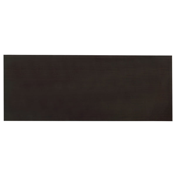 English Elm 1pc Contemporary Sleek Desk 47.25" Compact Home Office Table with Reversible Drawer and File Storage Cappuccino 63.5 L x 26 W x 6.31 H B011P362570