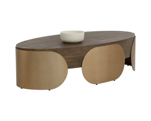 Sunpan Amarula Coffee Table - Stunning Angular Design With Concrete Top & Brass Legs For Modern Living Spaces Brown Concrete 111594