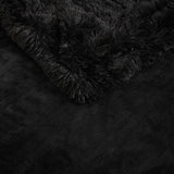 Serta Malea Glam/Luxury Shaggy Faux Fur Heated Throw ST54-0153 Black