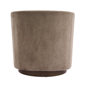 English Elm Halo Velvet Barrel Swivel Accent Chair with Bentwood Ring Base for Living Rooms Light Brown N776P378583B