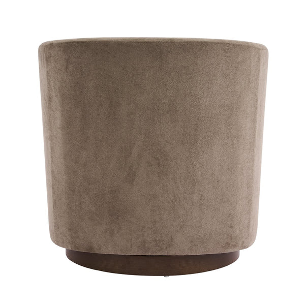 English Elm Halo Velvet Barrel Swivel Accent Chair with Bentwood Ring Base for Living Rooms Light Brown N776P378583B