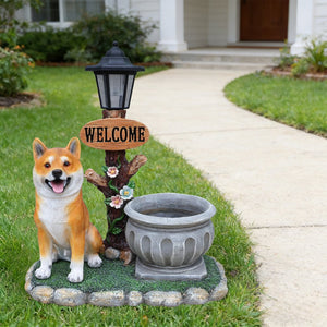 English Elm Sitting Corgi Resin Planter Sculpture Whimsical Porch Garden Decor with Succulent Cavity W5398P464247