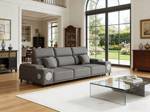English Elm 3-seater Power Reclining Sofa with Bluetooth Speakers Wireless Charging Usb Living Room W3795S00015