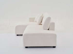 English Elm Jessica Lamb Wool Left Facing Sectional Sofa With Chaise - Plush Comfort & Timeless Style For Any Room B102S00070