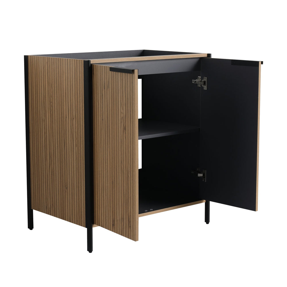 English Elm 30" Freestanding Bathroom Vanity Modern 30" Plywood Cabinet with Soft-Close Hinges, Adjustable Shelf, Water-Resistant Finish W999P251006