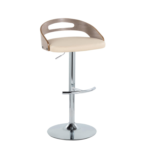English Elm Adjustable Swivel Barstools Set of 2 Faux Leather Cream Padded Counter Seating B202S02166