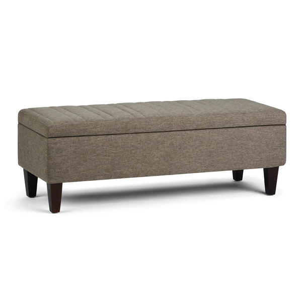 English Elm Monroe Storage Ottoman – Stylish Fawn Brown Fabric With Hidden Storage, Versatile Seating & Safety Features B136P158195