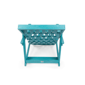 English Elm Pinecrest Outdoor Folding Lounge Chair Recycled Hdpe Reclining Patio Seat with Cushion Teal B2745P409693