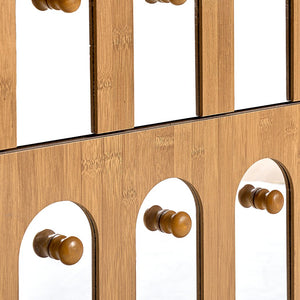 English Elm TWO Drawers Nightstand with Mirrors, Built-In USB & AC Charging Station, Natural MDF, Sturdy Design W3417P388713