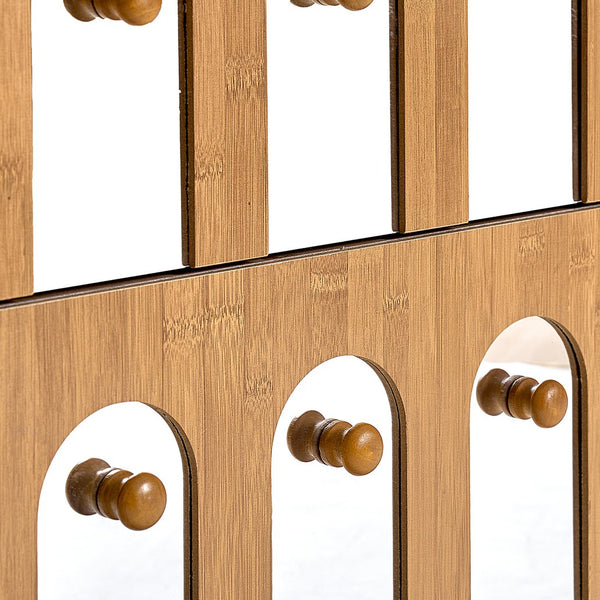 English Elm TWO Drawers Nightstand with Mirrors, Built-In USB & AC Charging Station, Natural MDF, Sturdy Design W3417P388713