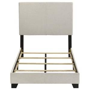 English Elm Efram Upholstered Twin Bed with Padded Headboard and Matte Black Wood Legs B062P441120