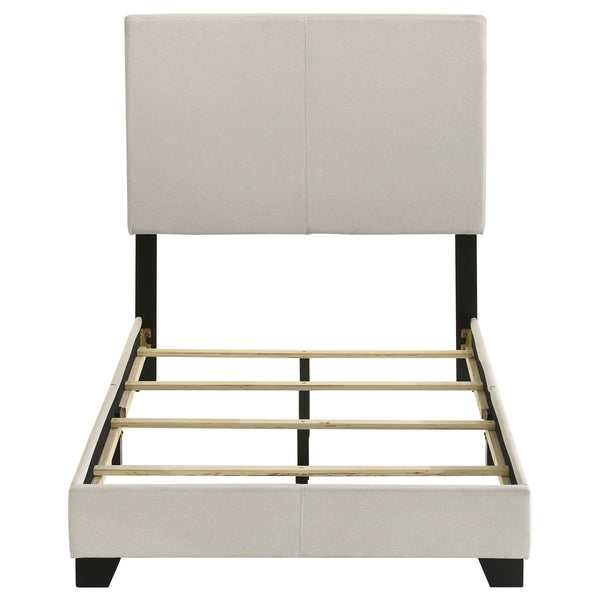 English Elm Efram Upholstered Twin Bed with Padded Headboard and Matte Black Wood Legs B062P441120