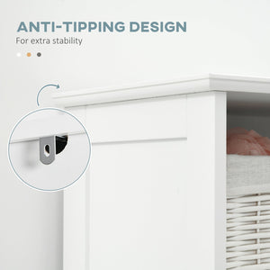 English Elm Kleankin Slim Bathroom Storage Cabinet - Tall Linen Tower With Adjustable Shelves & Drawer, White W2225P217012