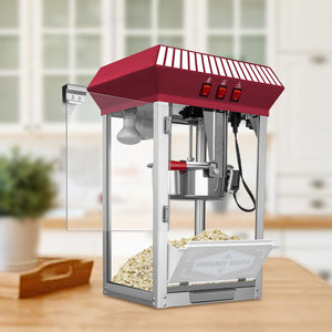 English Elm Commercial Popcorn Machine 12 Oz Steel Kettle Tempered Glass Warming Deck 800w W2841P265056