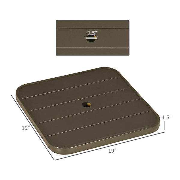 English Elm Outsunny 19" Portable Beach Umbrella Table Tray - Lightweight, Rust-Resistant, Easy Installation For Outdoor Fun W2225P200393-GIGA