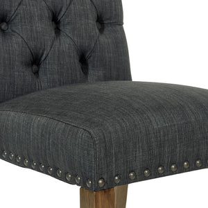 OSP Home Furnishings Jessica Tufted Dining Chair Charcoal