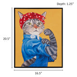 Madison Park Pet Portrait Casual Rosie the Feline Framed Canvas Wall Art ID95C-0043 Rosie Feline