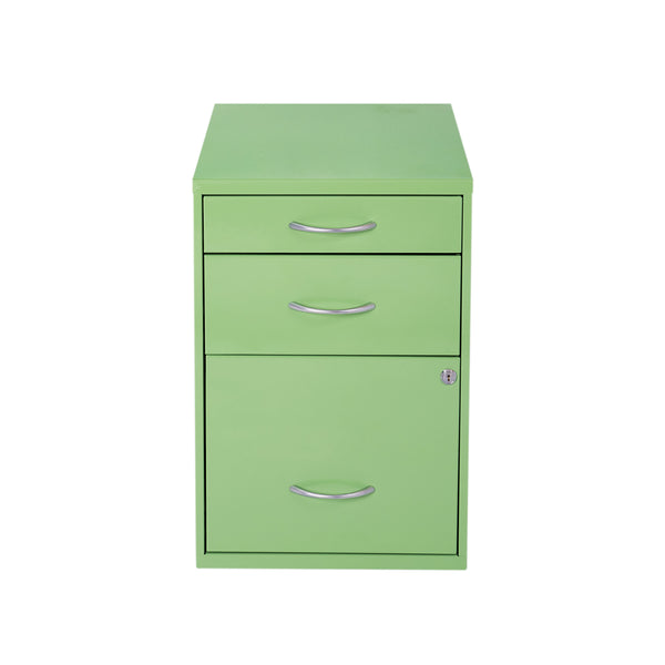 OSP Home Furnishings 22" Pencil, Box, File Cabinet Green