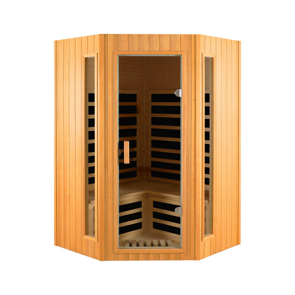 English Elm Two Person Hemlock Wood Far Infrared Home Sauna with Bluetooth and Led Lighting W2611P175998