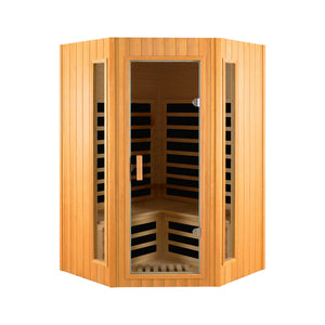 English Elm Two Person Hemlock Wood Far Infrared Home Sauna with Bluetooth and Led Lighting W2611P175995
