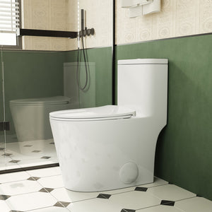 English Elm 1.1/1.6 Gpf Skirted One-piece Elongated Ceramic Toilet with Soft Close Seat Watersense B2724P246932